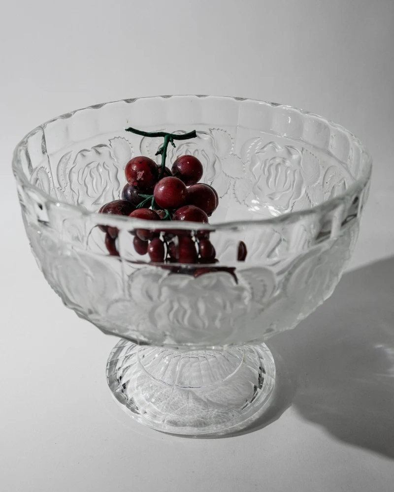 1960s Pressed Glass Footed Bowl