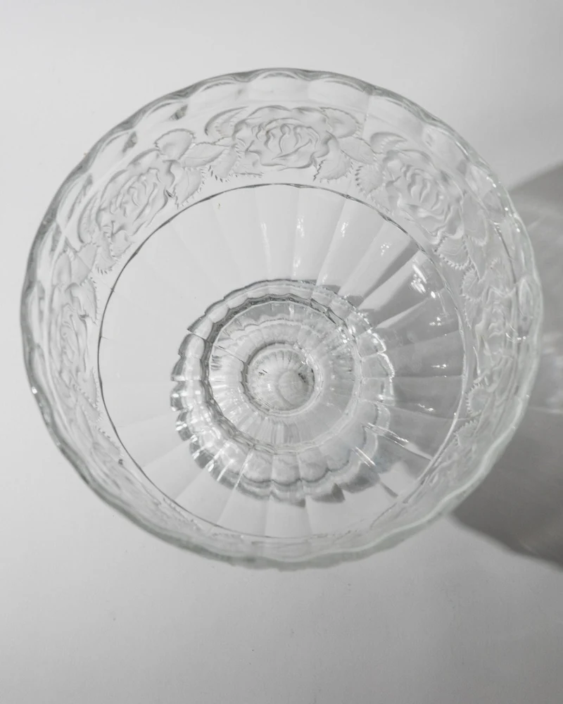 1960s Pressed Glass Footed Bowl