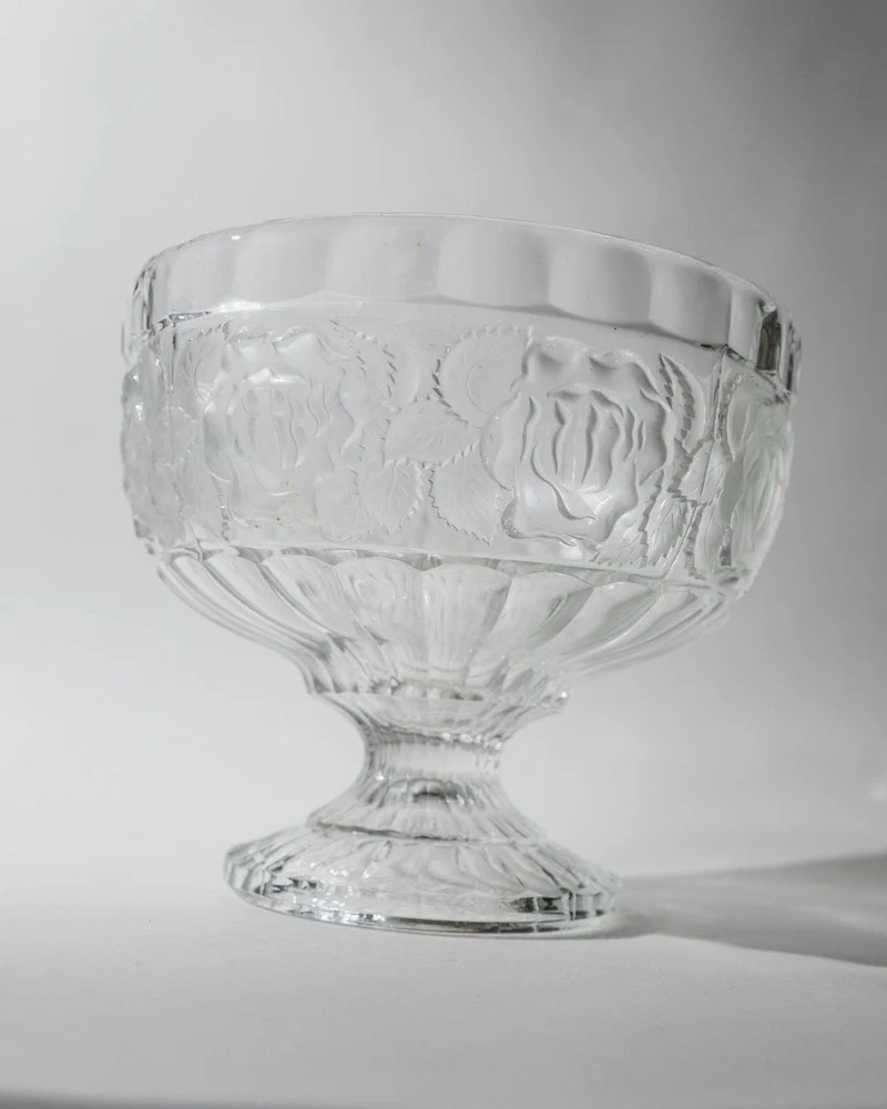 1960s Pressed Glass Footed Bowl