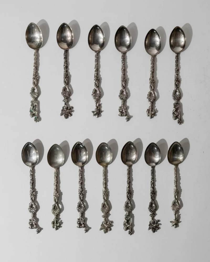 1930s Silver Plated Tea and Cake Serving Set, 13