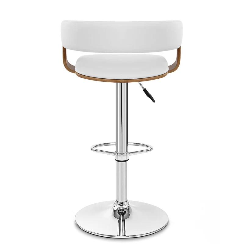 Chaise de Bar Bois Chrome - Orlando Blanc