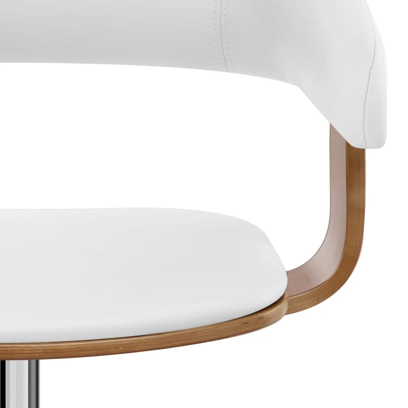 Chaise de Bar Bois Chrome - Orlando Blanc