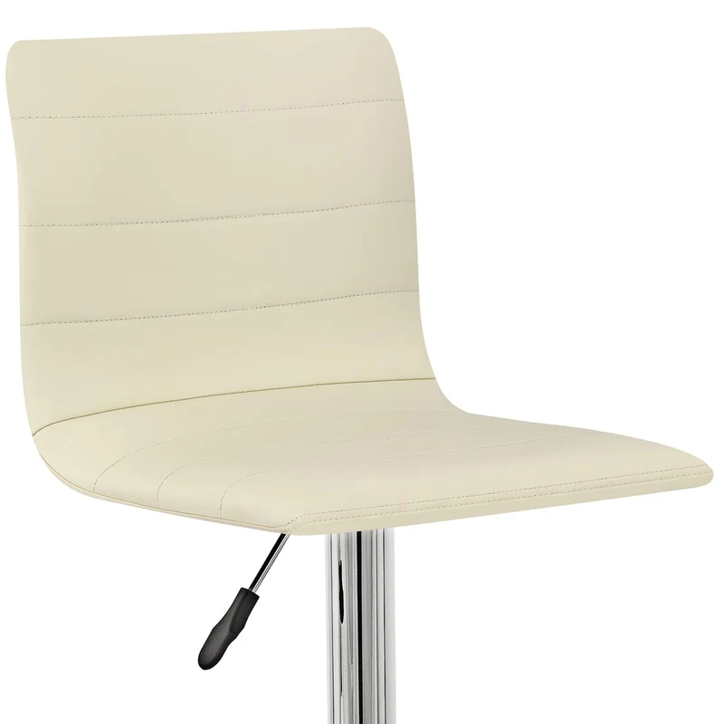 Chaise de Bar Cuir Chrome - Fabio Crème