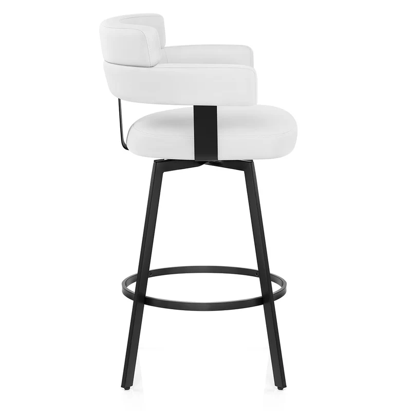 Tabouret Faux Cuir - Enzo Blanc