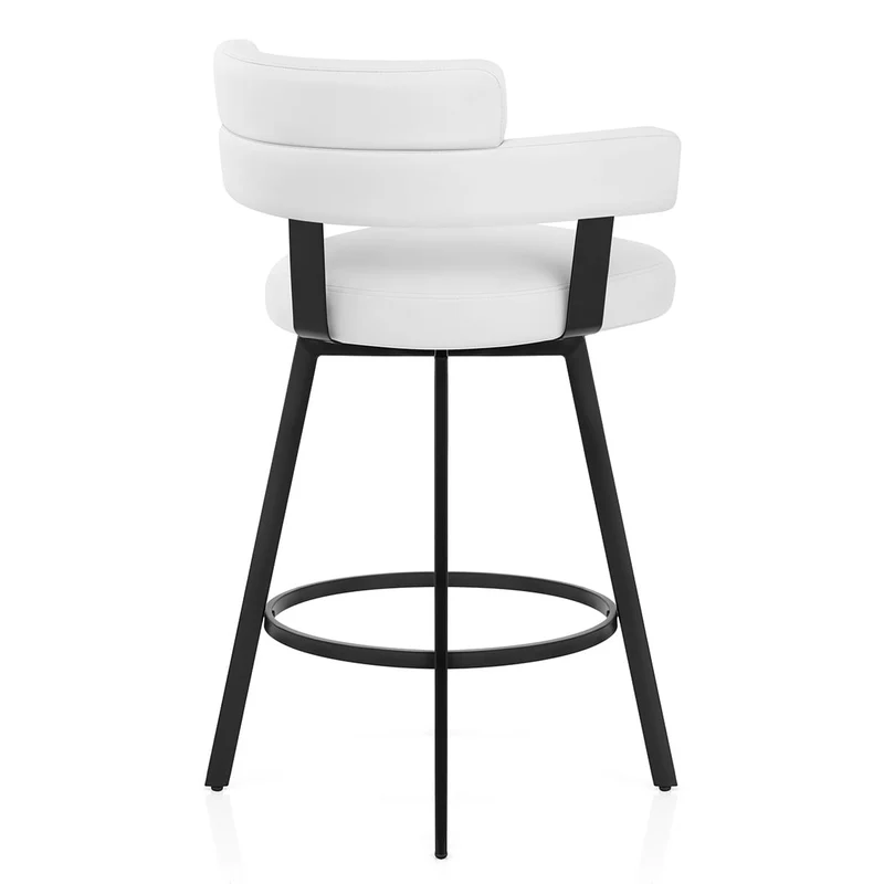 Tabouret Faux Cuir - Enzo Blanc