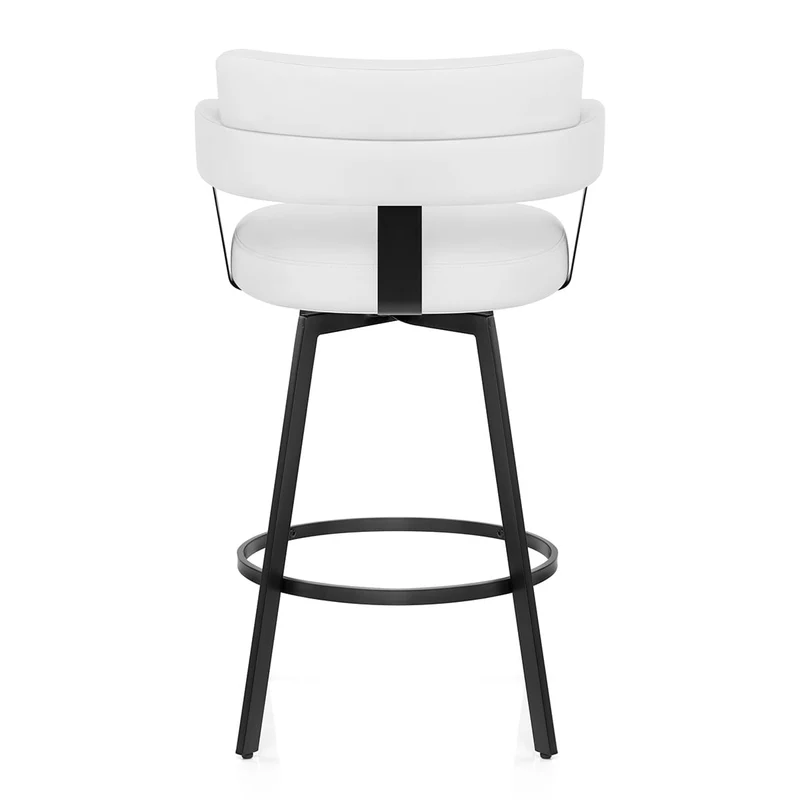 Tabouret Faux Cuir - Enzo Blanc