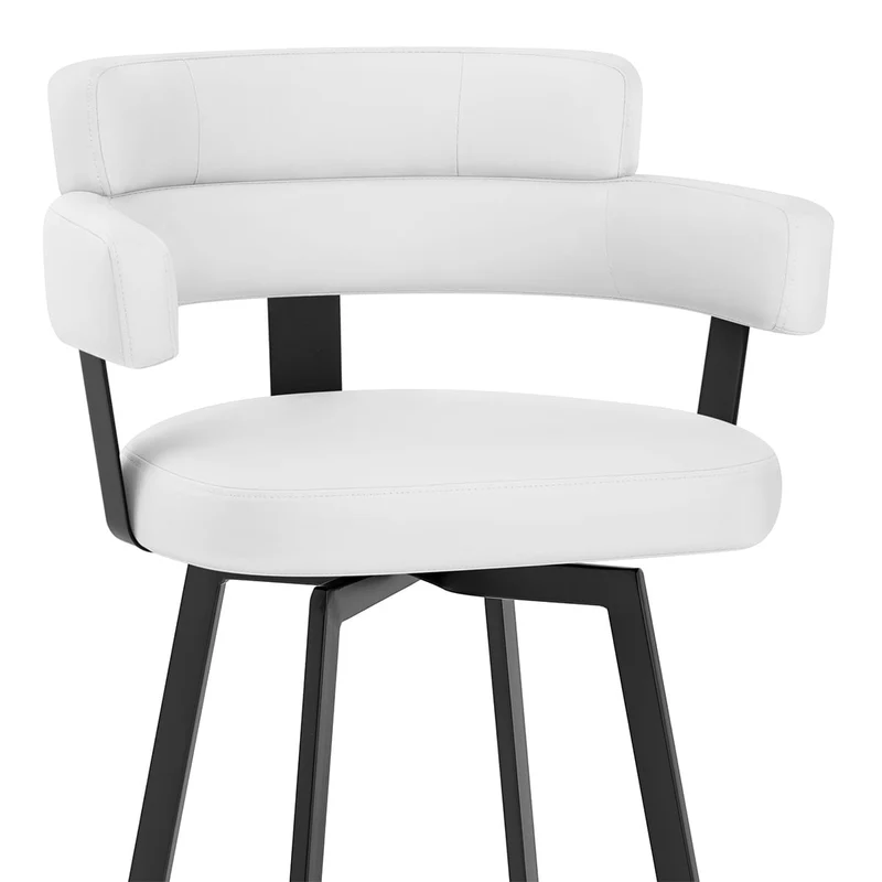 Tabouret Faux Cuir - Enzo Blanc