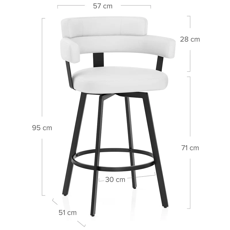 Tabouret Faux Cuir - Enzo Blanc