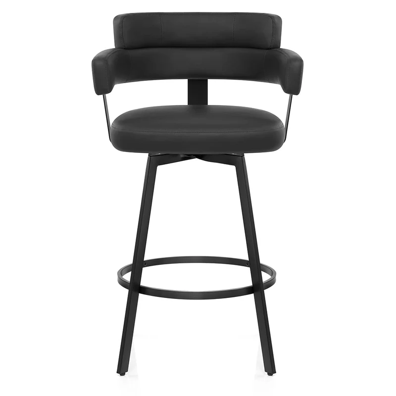 Tabouret Faux Cuir - Enzo Noir