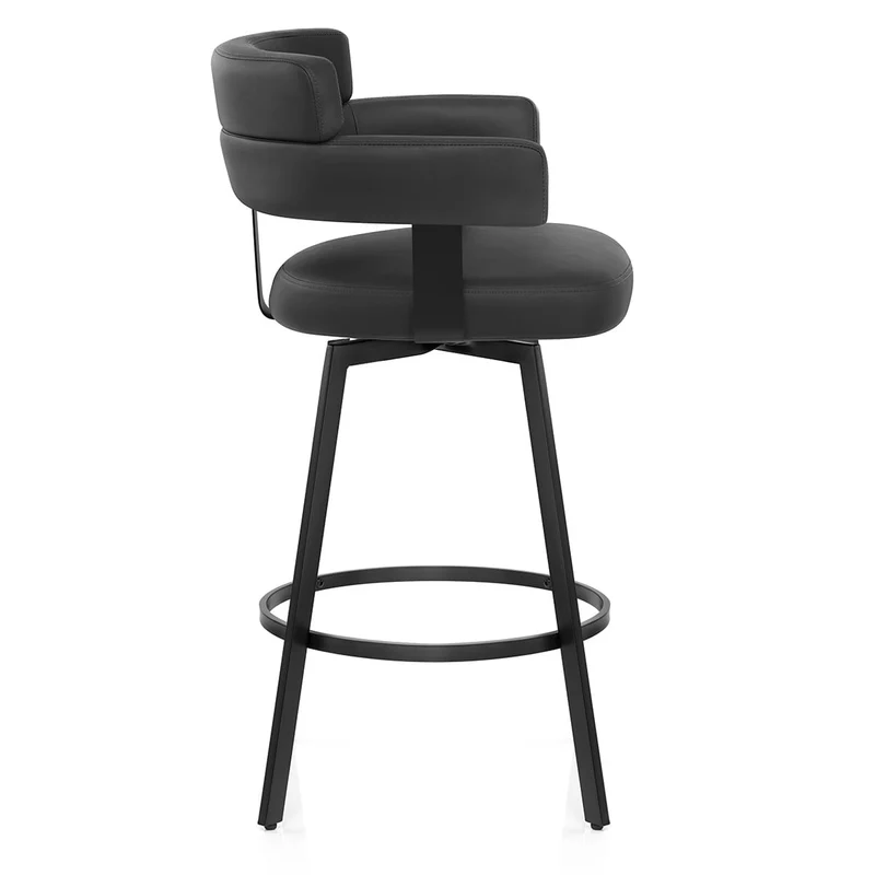 Tabouret Faux Cuir - Enzo Noir