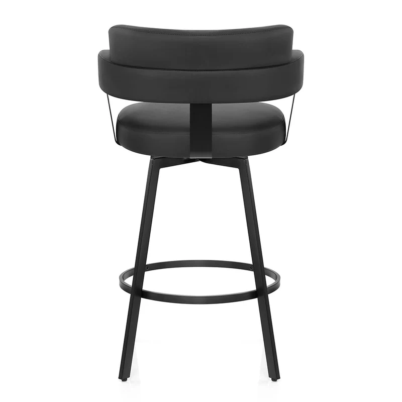 Tabouret Faux Cuir - Enzo Noir