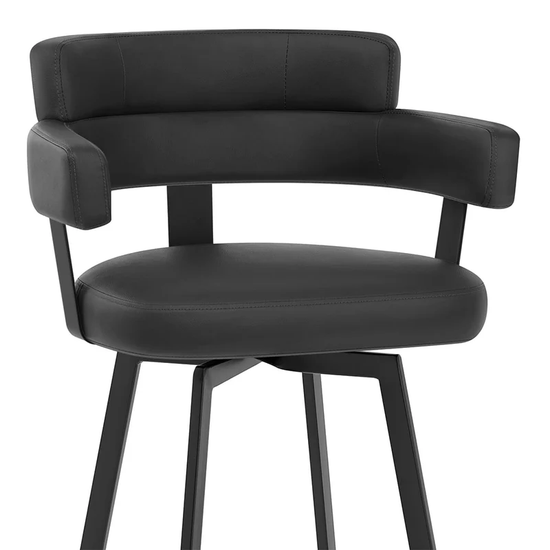 Tabouret Faux Cuir - Enzo Noir