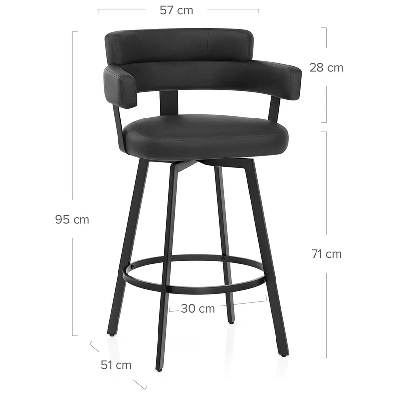 Tabouret Faux Cuir - Enzo Noir