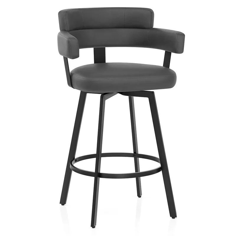Tabouret Faux Cuir - Enzo Gris