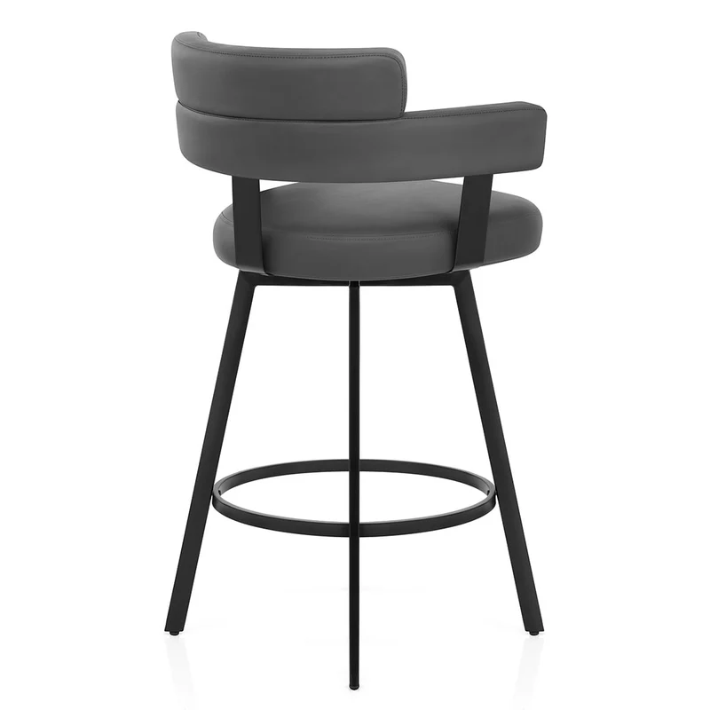 Tabouret Faux Cuir - Enzo Gris