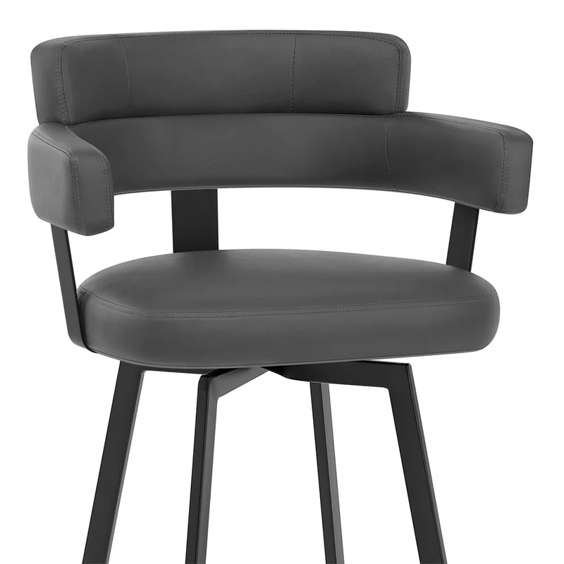 Tabouret Faux Cuir - Enzo Gris