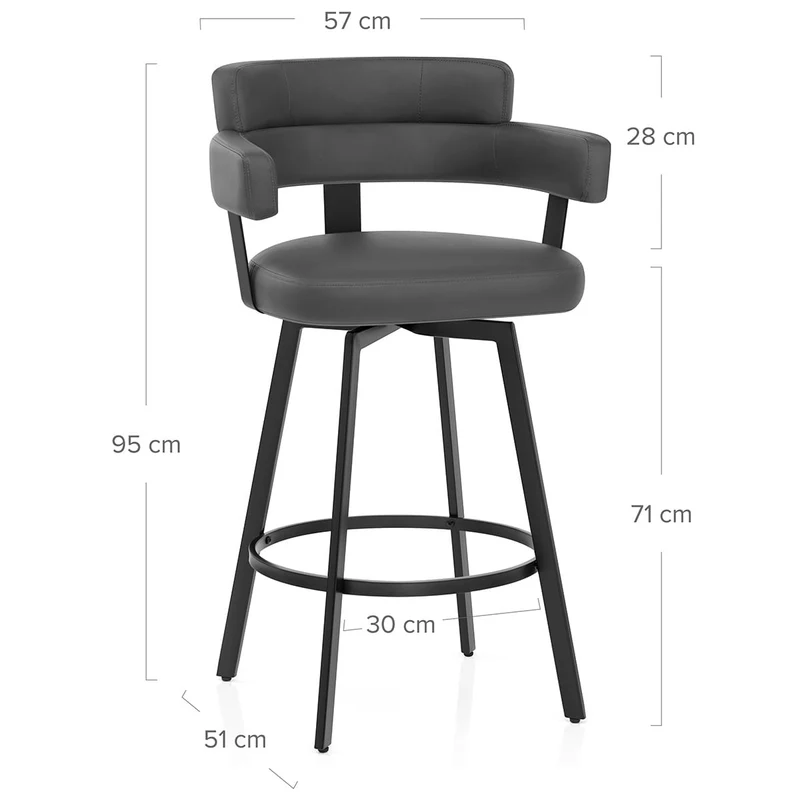 Tabouret Faux Cuir - Enzo Gris