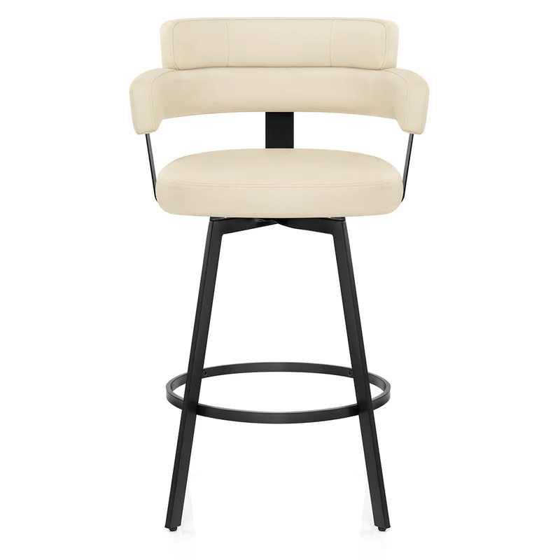 Tabouret Faux Cuir - Enzo Crème
