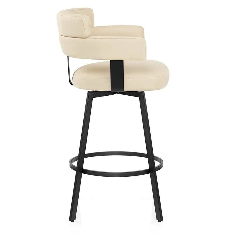 Tabouret Faux Cuir - Enzo Crème