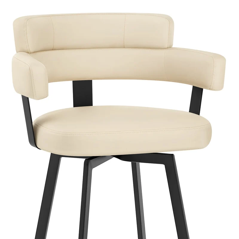 Tabouret Faux Cuir - Enzo Crème