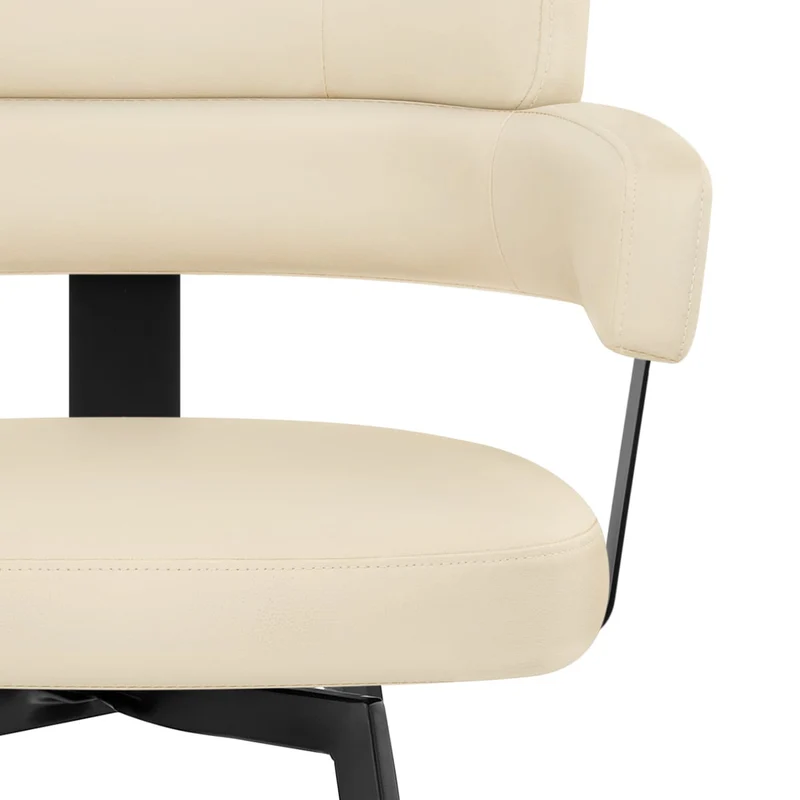 Tabouret Faux Cuir - Enzo Crème