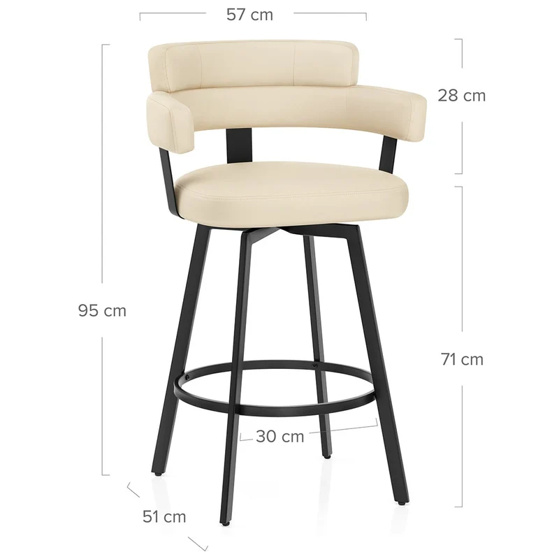 Tabouret Faux Cuir - Enzo Crème
