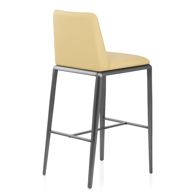 Tabouret de Bar Faux Cuir - Elise Jaune