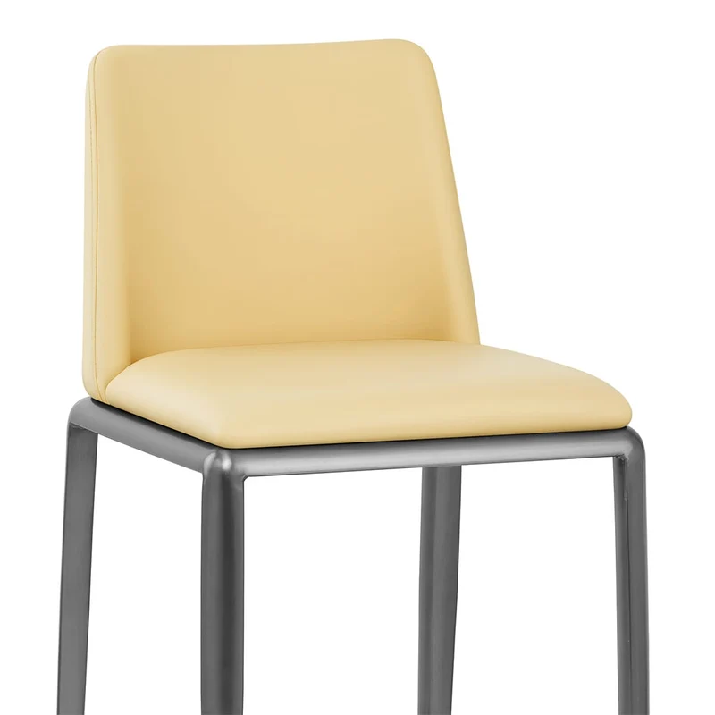 Tabouret de Bar Faux Cuir - Elise Jaune