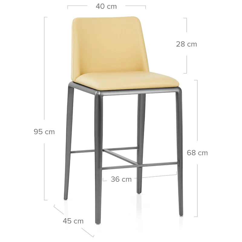 Tabouret de Bar Faux Cuir - Elise Jaune