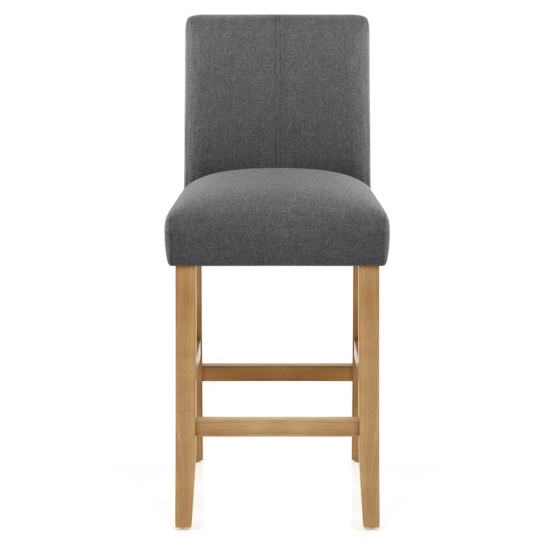 Tabouret de Bar Tissu Bois - Cornell Gris