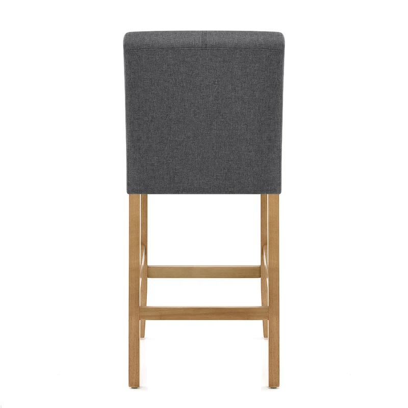 Tabouret de Bar Tissu Bois - Cornell Gris