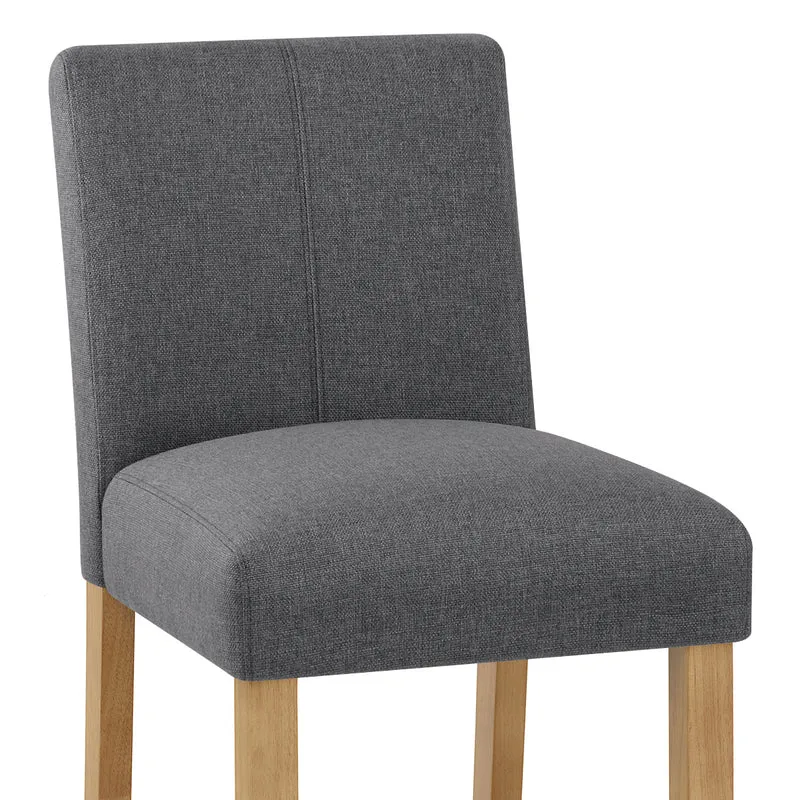 Tabouret de Bar Tissu Bois - Cornell Gris