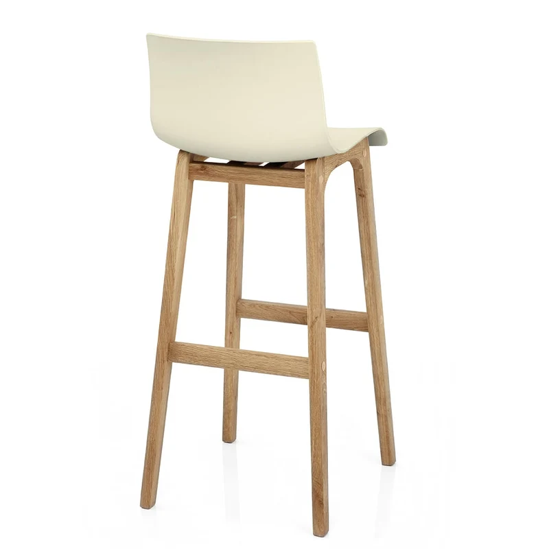Tabouret de Bar Résine Bois - Drift ABS Crème
