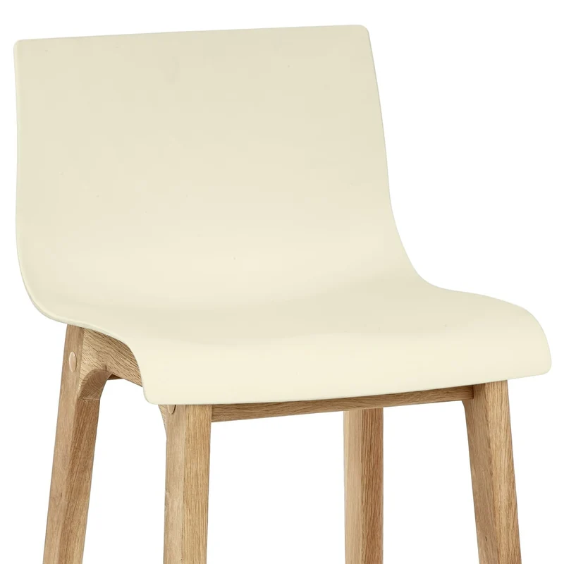 Tabouret de Bar Résine Bois - Drift ABS Crème