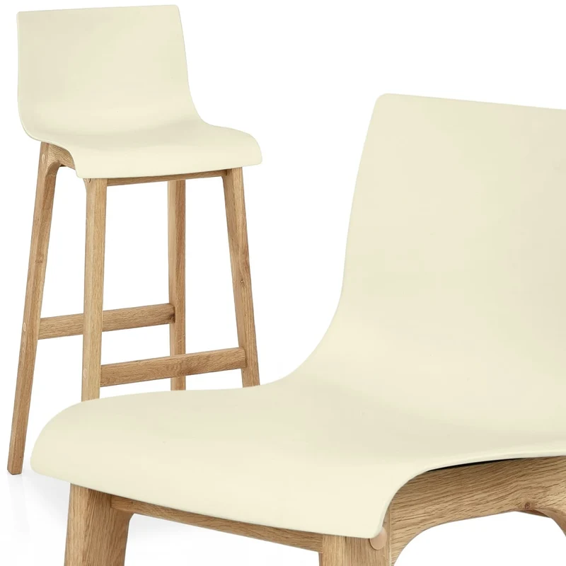 Tabouret de Bar Résine Bois - Drift ABS Crème