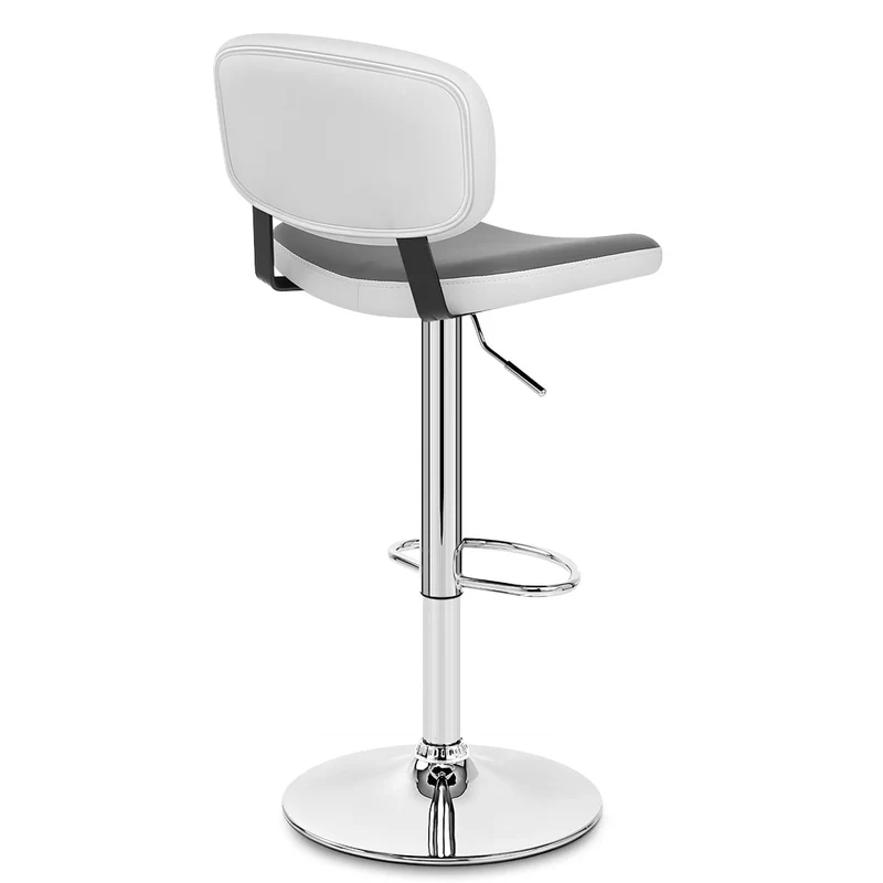 Chaise de Bar Faux Cuir Chrome - Edge Gris