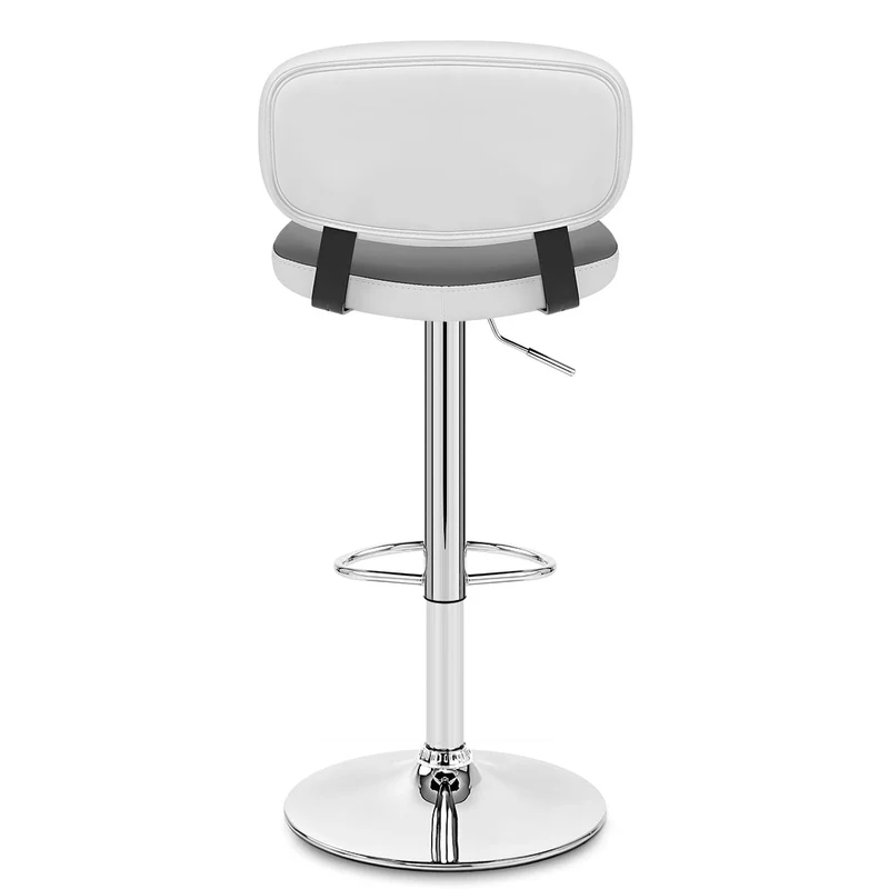 Chaise de Bar Faux Cuir Chrome - Edge Gris