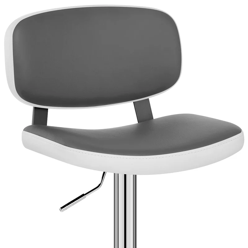 Chaise de Bar Faux Cuir Chrome - Edge Gris