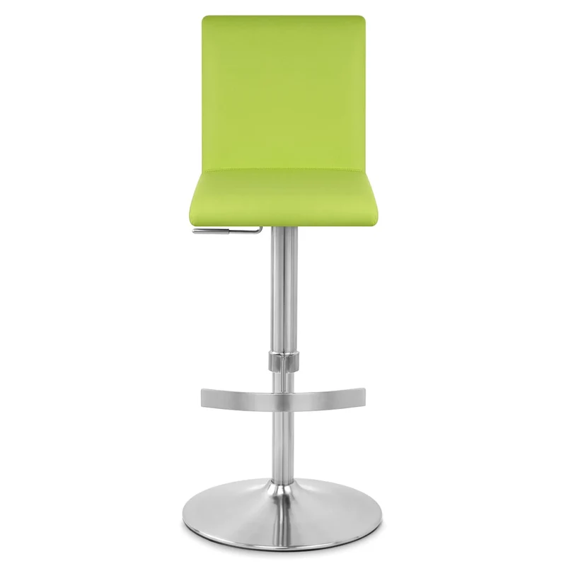 Chaise de Bar Faux Cuir Chrome Brossé - Deluxe High Back Vert
