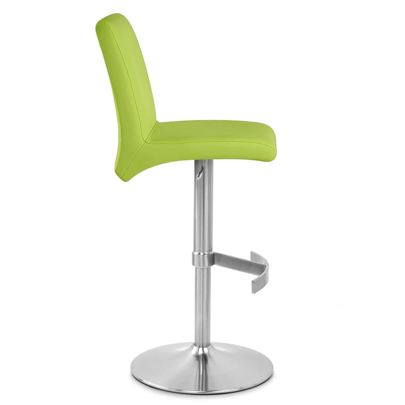 Chaise de Bar Faux Cuir Chrome Brossé - Deluxe High Back Vert
