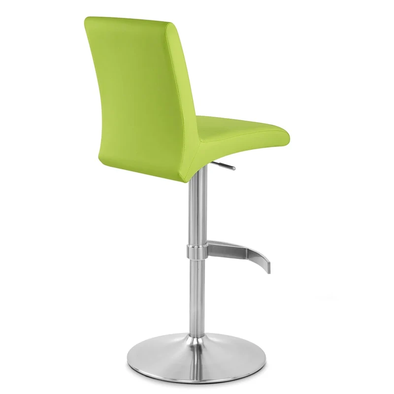 Chaise de Bar Faux Cuir Chrome Brossé - Deluxe High Back Vert