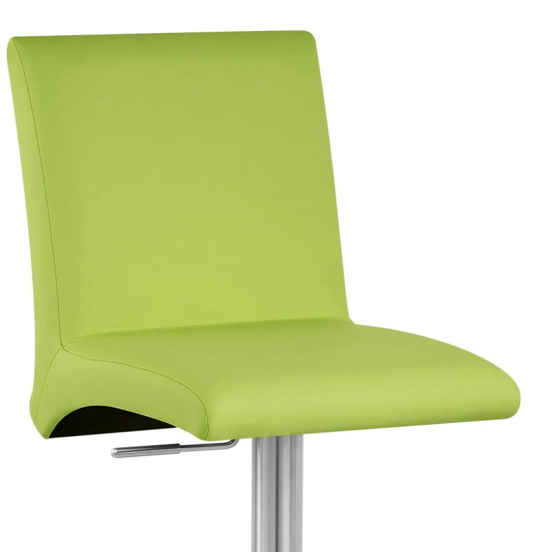 Chaise de Bar Faux Cuir Chrome Brossé - Deluxe High Back Vert