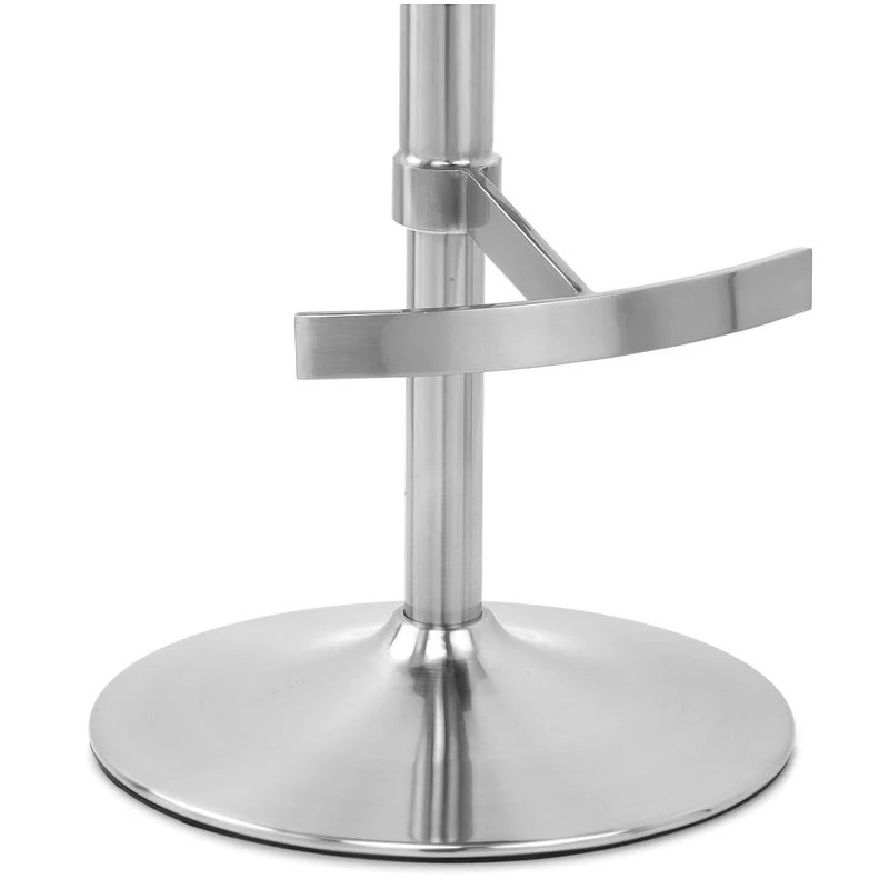 Chaise de Bar Faux Cuir Chrome Brossé - Deluxe High Back Gris