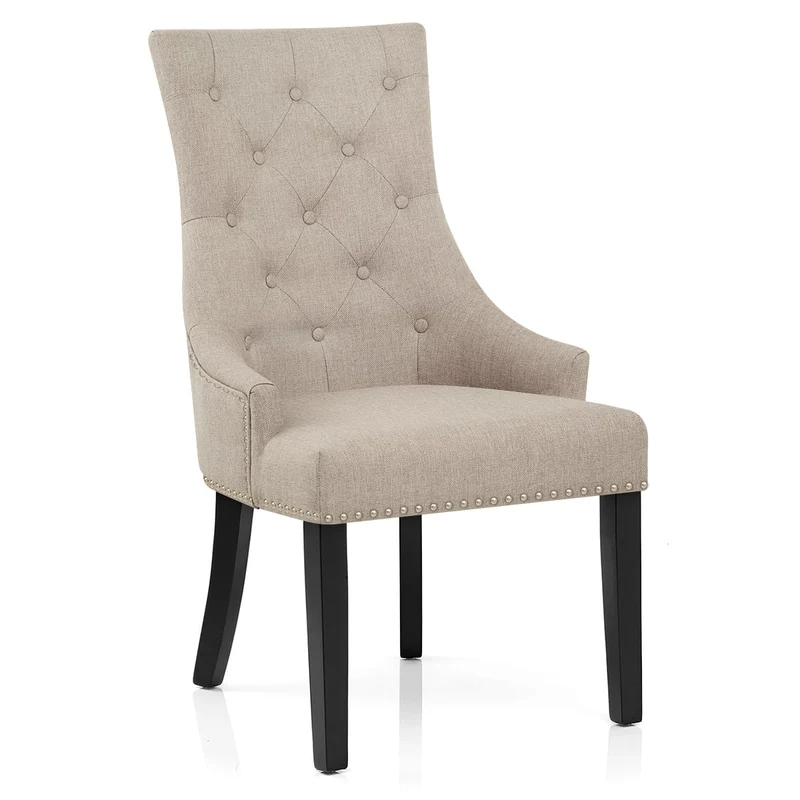 Chaise Bois Tissu - Ascot Taupe