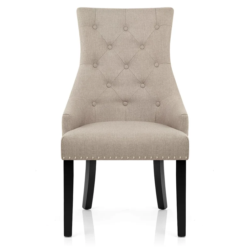 Chaise Bois Tissu - Ascot Taupe