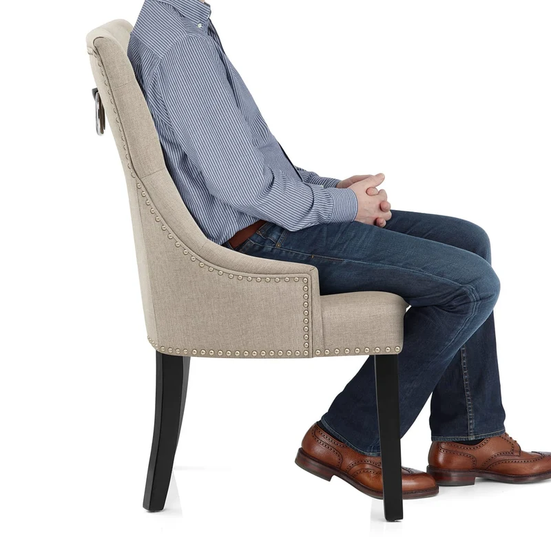 Chaise Bois Tissu - Ascot Taupe