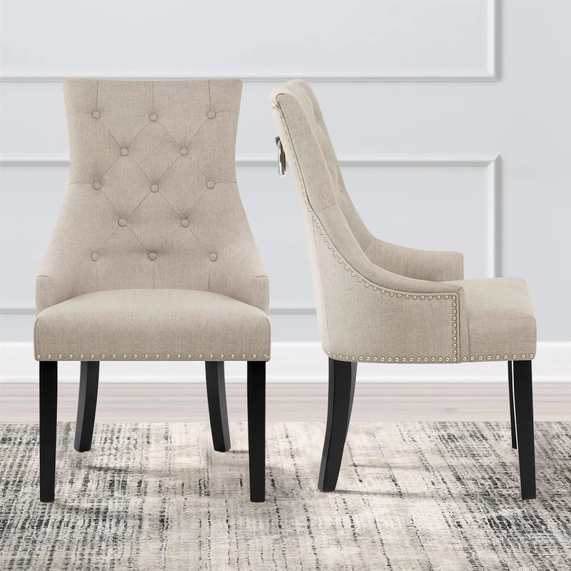 Chaise Bois Tissu - Ascot Taupe