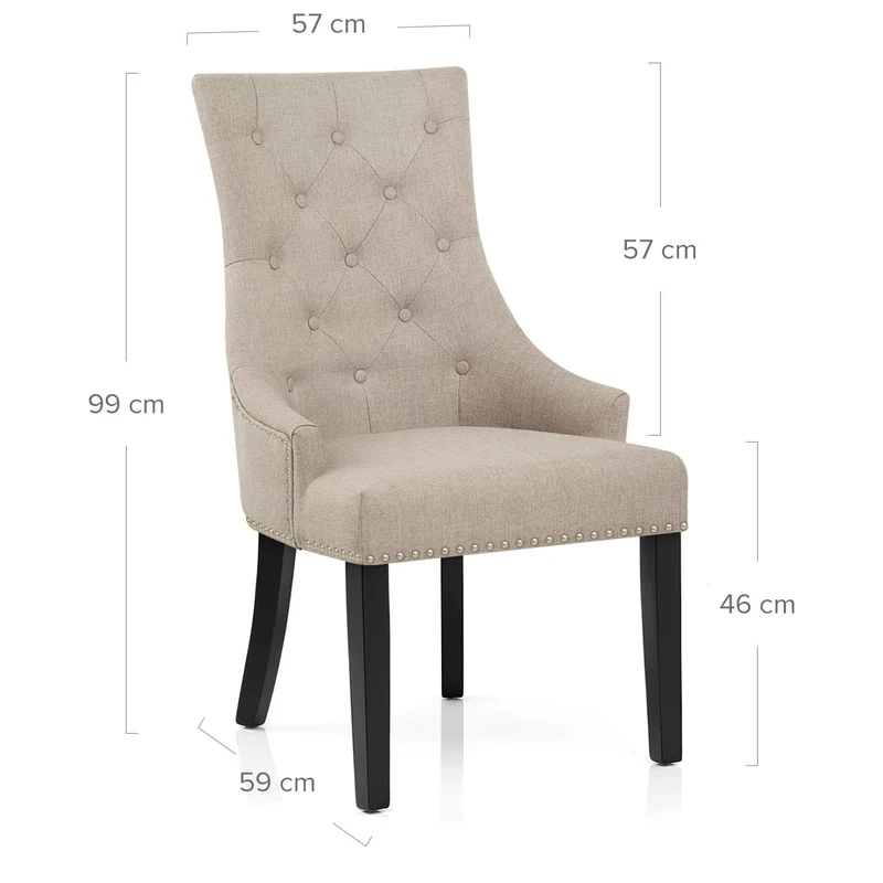 Chaise Bois Tissu - Ascot Taupe