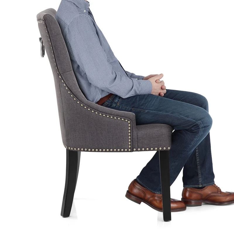 Chaise Bois Tissu - Ascot Gris Foncé