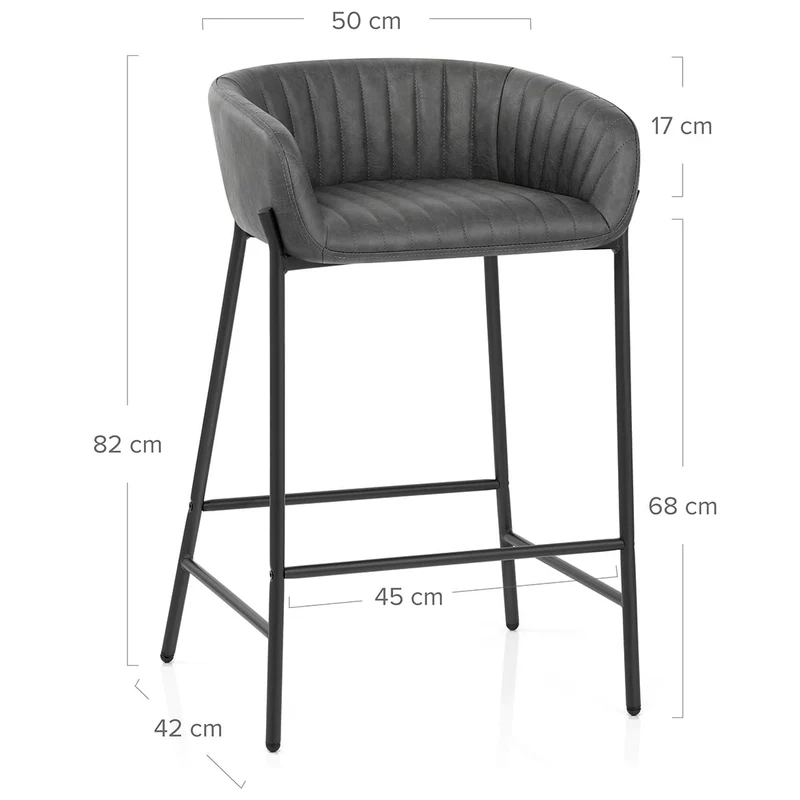 Tabouret de Bar Faux Cuir - Cub Gris